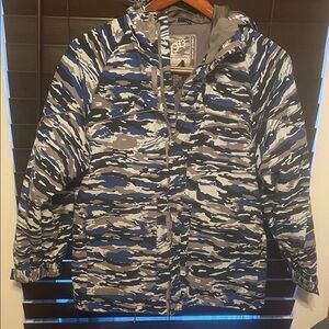 Burton Kids Camo Puffer Jacket - Blue and Black